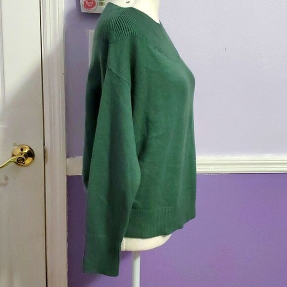 Premise Leaf Green Soft Boxy Boat Neck Long Sleeve Sweater - Picture 4 of 8